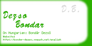 dezso bondar business card