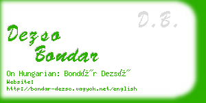 dezso bondar business card